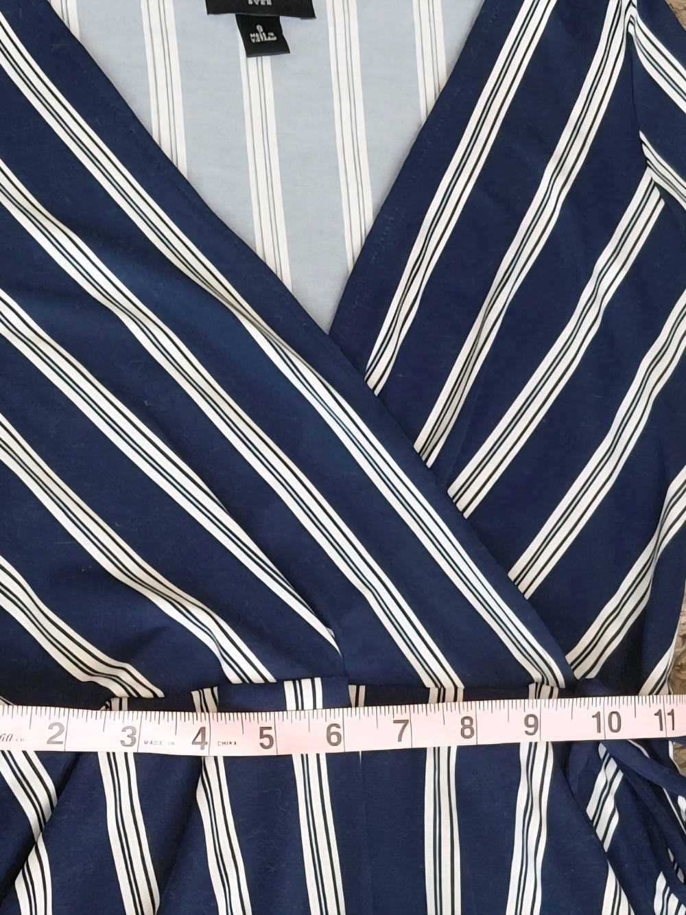 Navy and White Stripe Women's Size Small Knee Length Dress - Picture 4 of 6